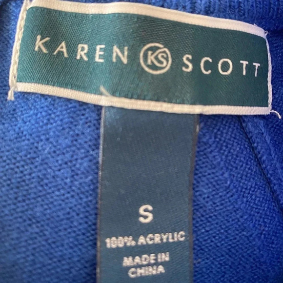 KAREN SCOTT WOMENS BLUE SWEATER TOP SHIRT SIZE S SMALL - Picture 2 of 4